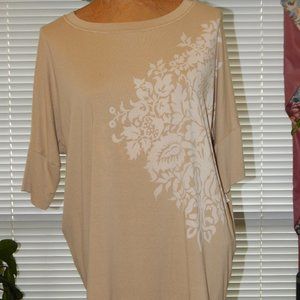 NWT $190 HEYNE BOGUT Beige Khaki Pullover Top sz 2 S 4 6 M